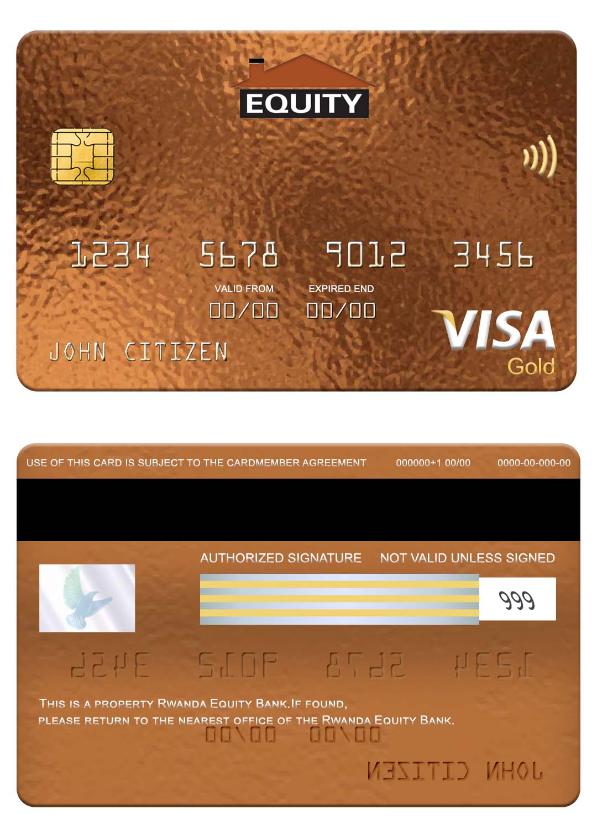 Rwanda Equity Bank visa gold card screen